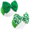 Oneninedream Hairband, St.Patrick'S Day Hair Accessories For Infant Baby Girls, Green Headbands With Bows, Shamrock Print, Nylon