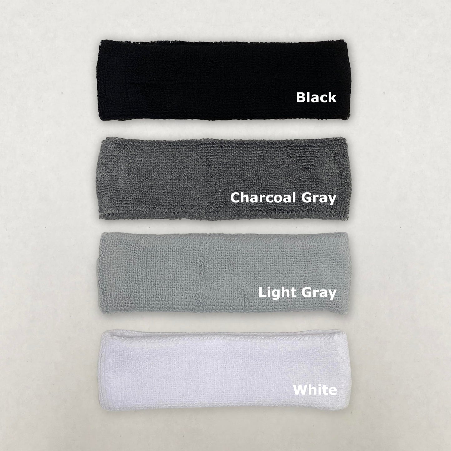 Couver Baby Infant Light Gray Terry Solid Color Headband/Terry Cloth Head Band - 4 Pieces
