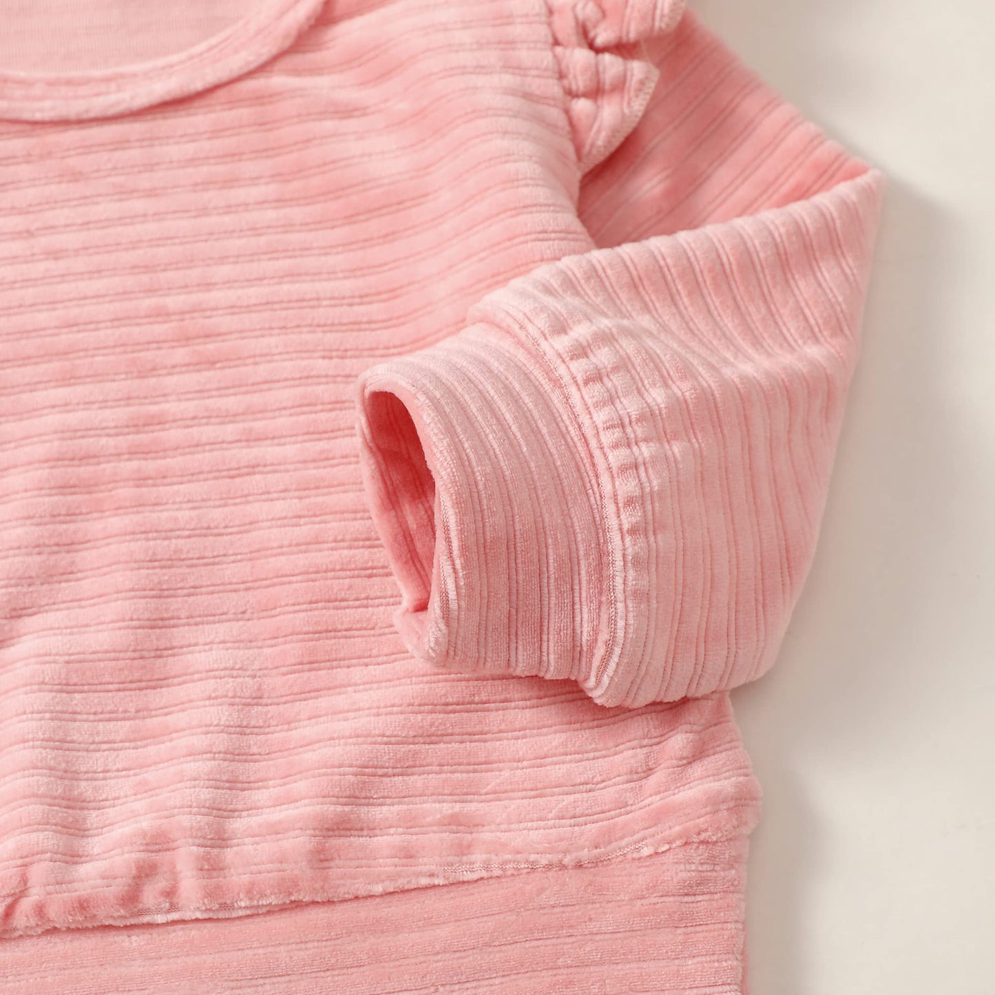 Mioglrie Infant Baby Girl Clothes Top Pants Outfits Set Ruffle Baby Girl Outfits Baby Girls' Clothing Baby Pink 6 To 12 Months B