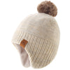 Moon Kitty Baby Boys Hats Toddler Beanies For Boys And Girls Winter Fleece Skiing Winter Caps With Warm Ear Flap Beige