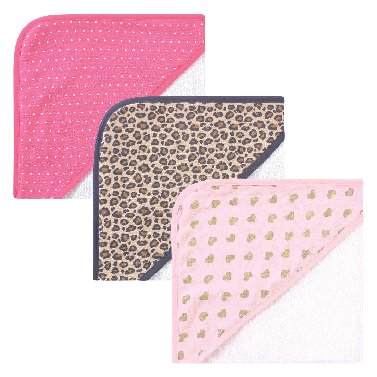 Hudson Baby Unisex Baby Cotton Rich Hooded Towels, Leopard, One Size