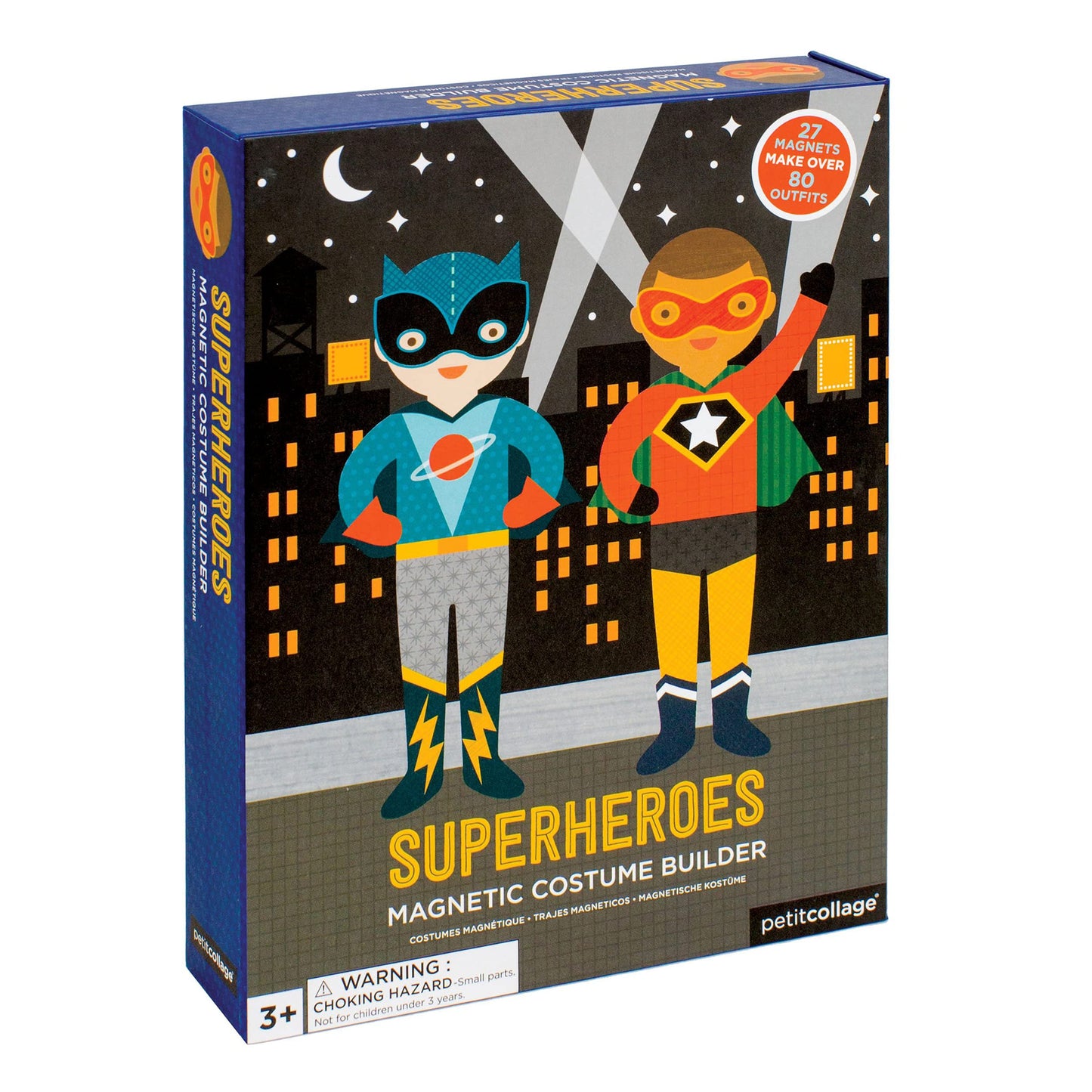 Petit Collage Magnetic Dress Up Superheroes - Magnetic Game Board with Mix and Match Magnetic Pieces, Ideal for Ages 3+ - Includ