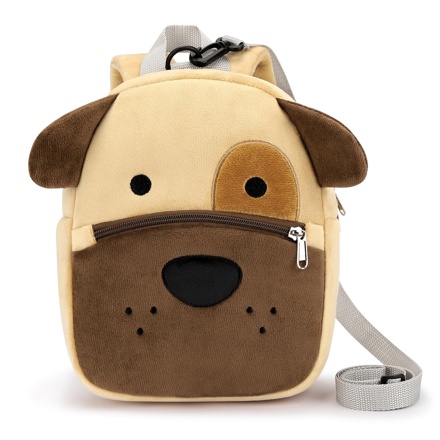 mibasies Toddler Backpacks for Girls 2-4: Cute Puppy Plush Backpack - 3D Animal Cartoon Mini Travel Bag -10 inch Backpack Leash