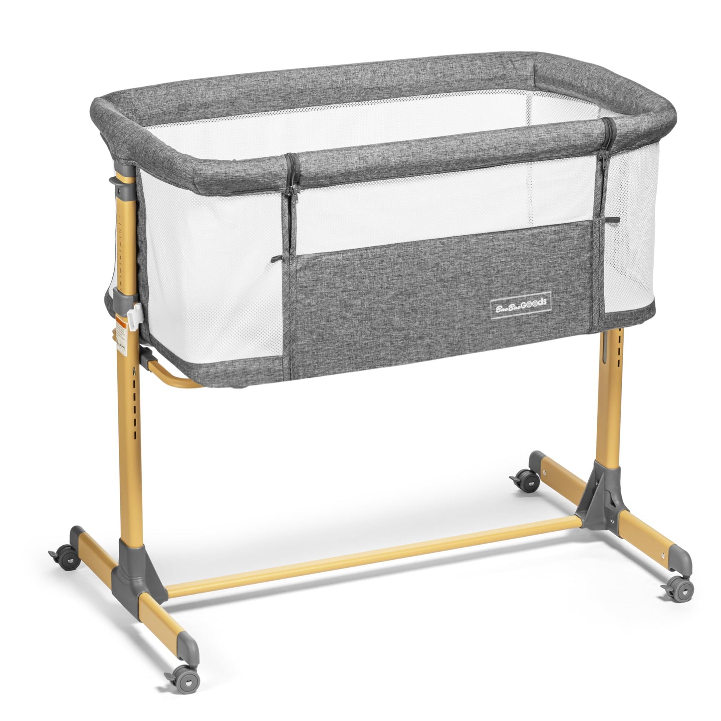 3 In 1 Baby Bassinet With Wheels, Portable Bedside Sleeper For Baby With 6 Adjustable Heights And Foam Mattress, Baby Bedside Cr