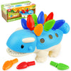Coogam Dinosaur Fine Motor Skills Toy, The Ankylosaurus Toys 13 Pcs, Sorting Stacking Dinosaur Color Recognition Montessori Educ
