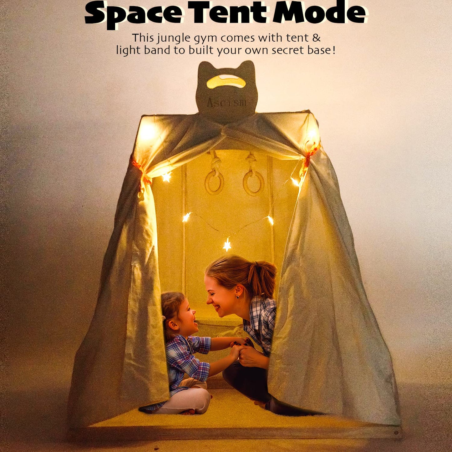 Ascism Jungle Gym Indoor (8 In 1) Wooden Indoor Playground, Toddler Wooden Climbing Toys, Montessori Playset, Gym With Slide, Cl