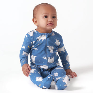 Gerber Unisex Baby Toddler Buttery Soft Snug Fit Footed Pajamas With Viscose Made From Eucalyptus, Polar Bear, 3T