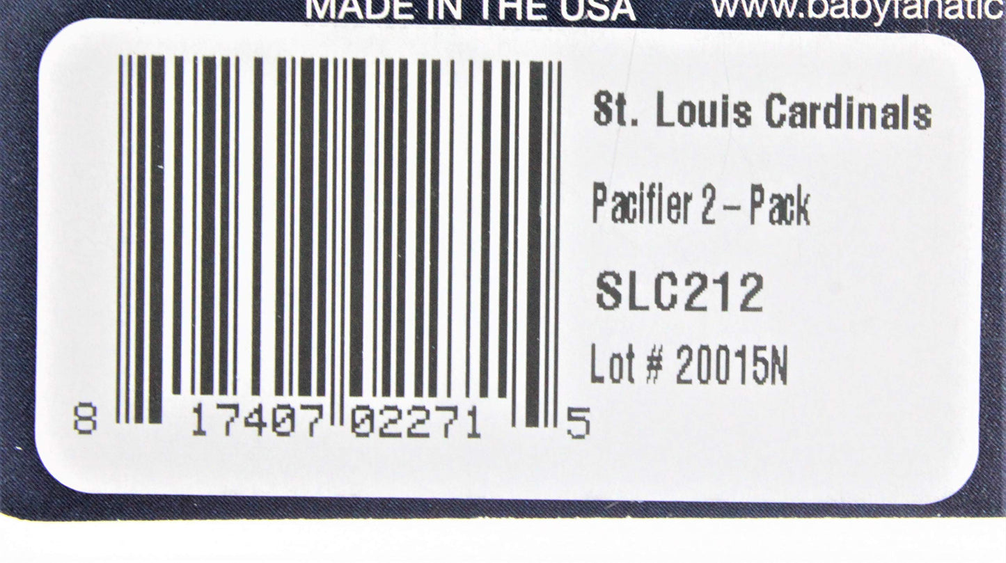 Baby Fanatic Mlb St. Louis Cardinals Unisex Pacifiers2 Pack, Team Colors, One Size