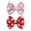 Lanmerry Valentine'S Day 5 Inch Glitter Hair Bows Clips Large Sequins Bow Hair Clips Red Pink Love Heart Hair Barrettes Hair Acc