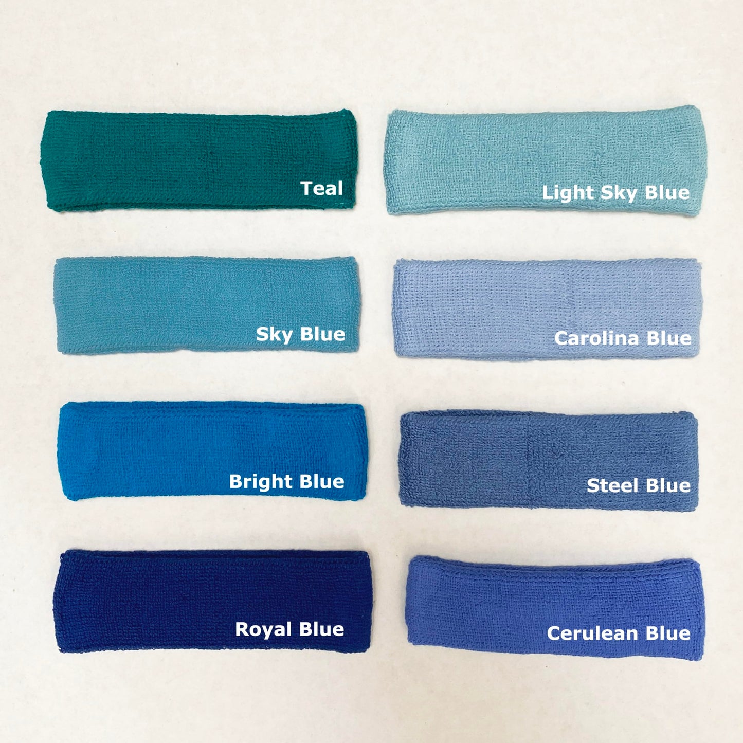 Couver Baby Infant Sky Blue Terry Solid Color Headband/Terry Cloth Head Band - 4 Pieces