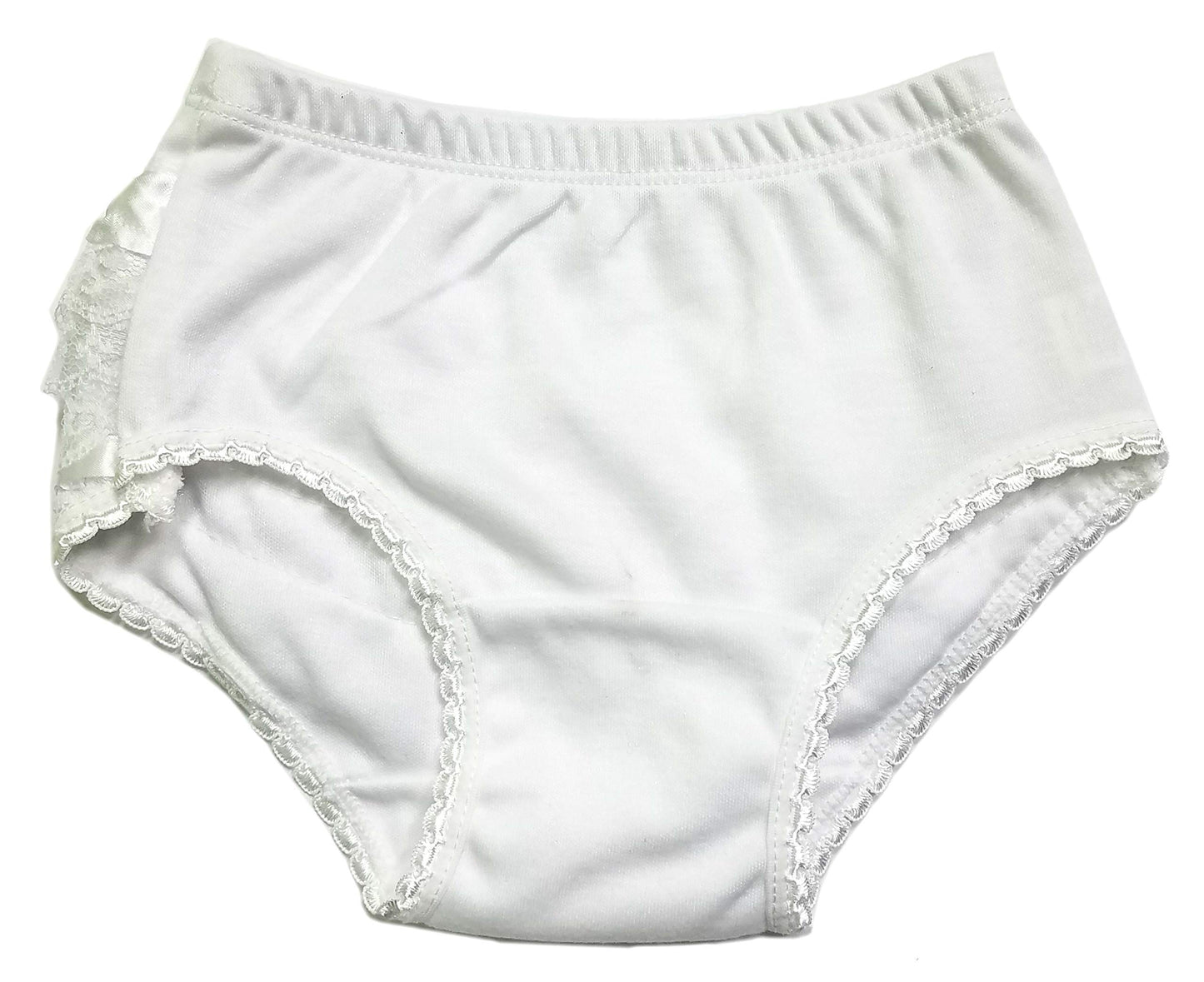 B-One Kids Baby Girls 100% Cotton Diaper Cover Bloomers 4 Pack (Size 5, White)