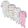 Onesies Brand Baby Girls' 4-Pack Sleep 'N Play Footies Multi Pack, Pink Unicorns, 6-9 Months