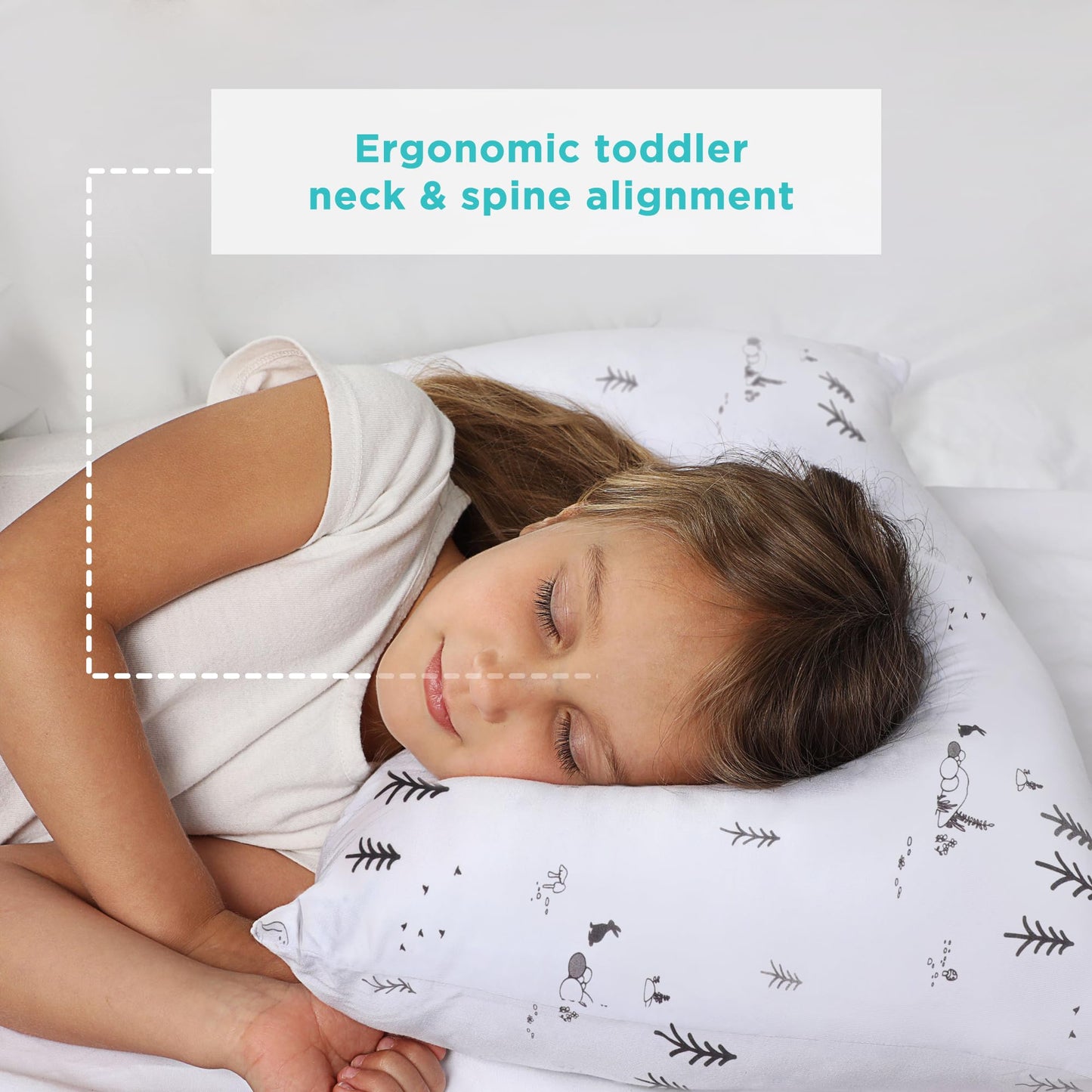 Littlehippo Toddler Pillow (13X18) With Bamboo (Viscose) Pillowcase - Hypoallergenic Toddler Pillow For Sleeping, Kids Pillow, T