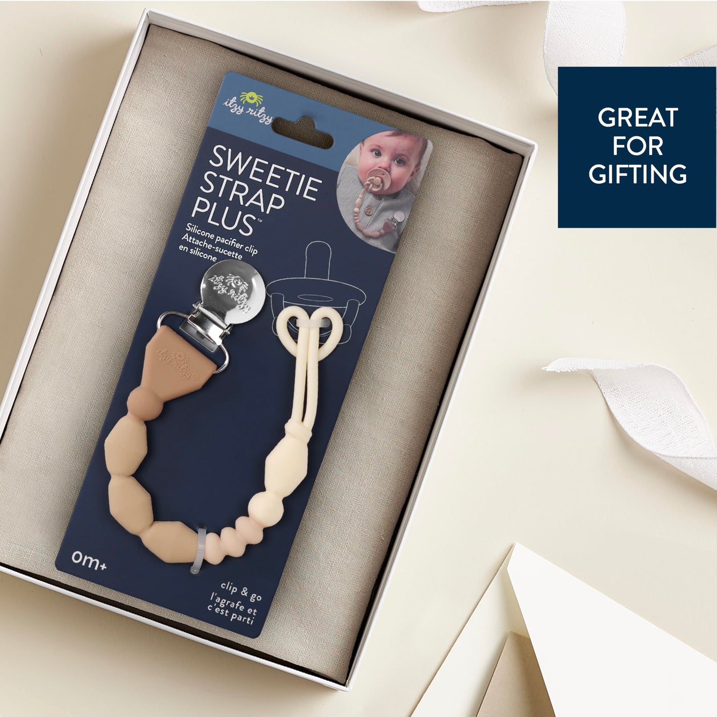 Itzy Ritzy Silicone Pacifier Clip; 100% Food Grade Silicone Pacifier Strap With Clip Keeps Pacifiers, Teethers & Small Toys In P