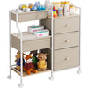 Modanais Baby Organizer and Storage - 3 Tier Rolling Cart with Dividers and Drawers, Easy To Assemble, Mobile Utility Cart with
