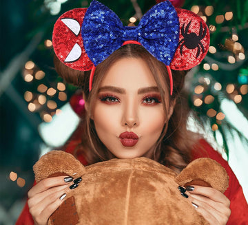 Razko Headband, Minnie Ears, Rose Gold, Iridescent, Silver Blue Rainbow, Spider Design, One Size Fits All