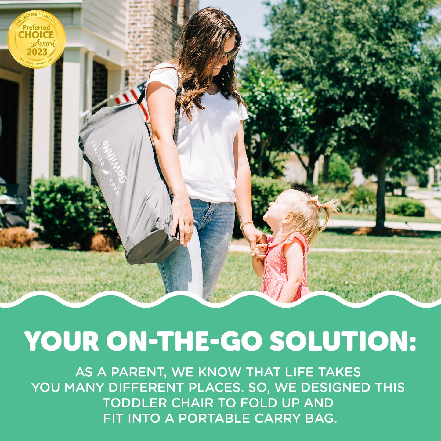 Baby Delight Go With Me Jubilee Deluxe Portable Chair | Indoor And Outdoor | Sun Canopy | Grey