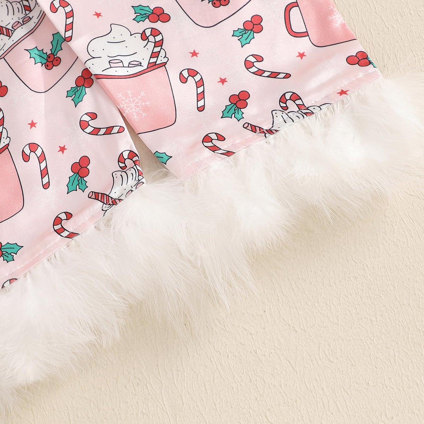 Fsadfeas Kids Girls Christmas Valentines Pajamas Cute Print Button Down Tops + Pants Toddler Satin Sleepwear Silk Pajama Set(Pin