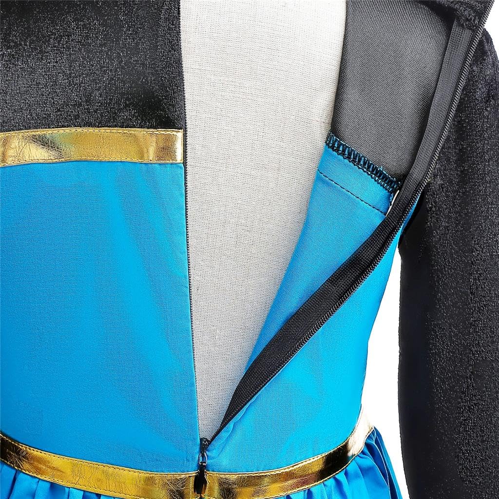 Dressy Daisy Little Girls Ice Princess Snow Queen Coronation Dress Up Costume With Cape Halloween Christmas Party Outfit Size 10