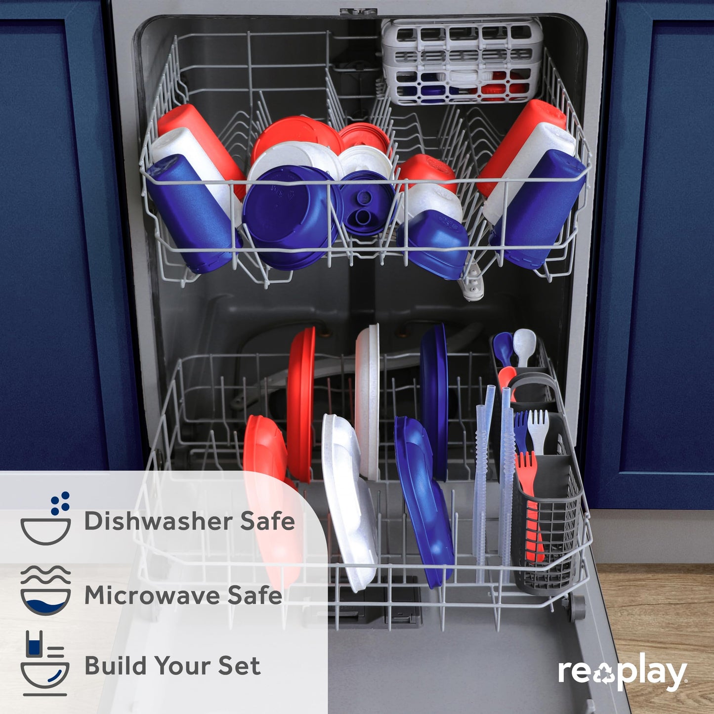 Re-Play Made In Usa 10 Oz. Sippy Cups For Toddlers, Set Of 3 - Reusable Spill Proof Cups For Kids, Dishwasher/Microwave Safe - H