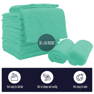 16 Pack Baby Washcloths - 10X10 Inch, Coral Fleece - Extra Absorbent And Soft Wash Clothes For Newborns, Infants And Toddlers -