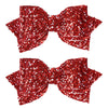 Cute 4' Sparkly Glitter Red Hair Bows For Girls Boutique Alligator Clips Hair Barrettes Glittery Sequin Cheer Pins,Teens Toddle