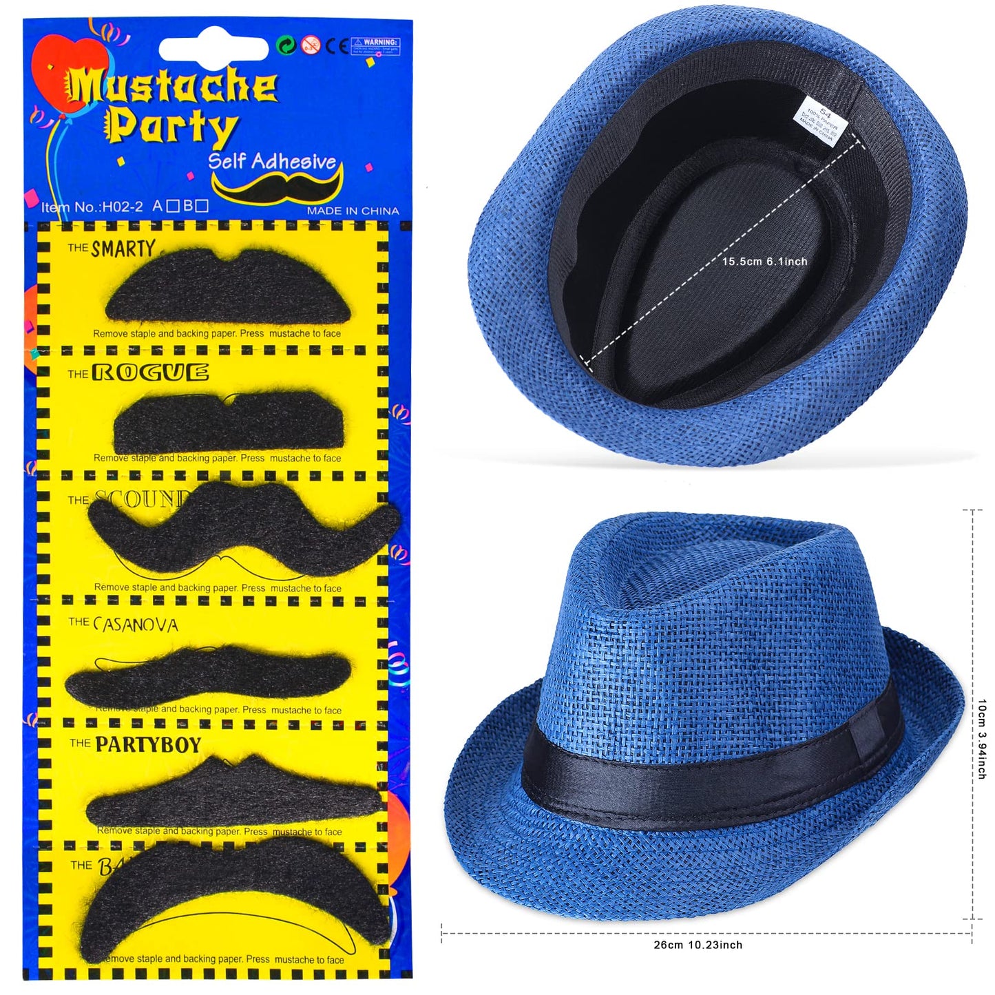 Beelittle 1920S Boys 52Cm Fedora Hat Suspenders Bow Tie Set Adjustable Y Back For 3-10 Years Old (F)