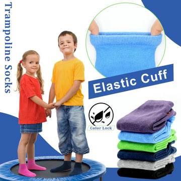 Hycles Boys Girls Non-Slip Toddler Socks Grip Ankle Sticky Sock Anti-Skid Socks For Kids 6 Pairs For 6-9 Years Kids