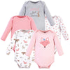 Hudson Baby Unisex Baby Cotton Long-Sleeve Bodysuits, Girl Fox, 3-6 Months Us