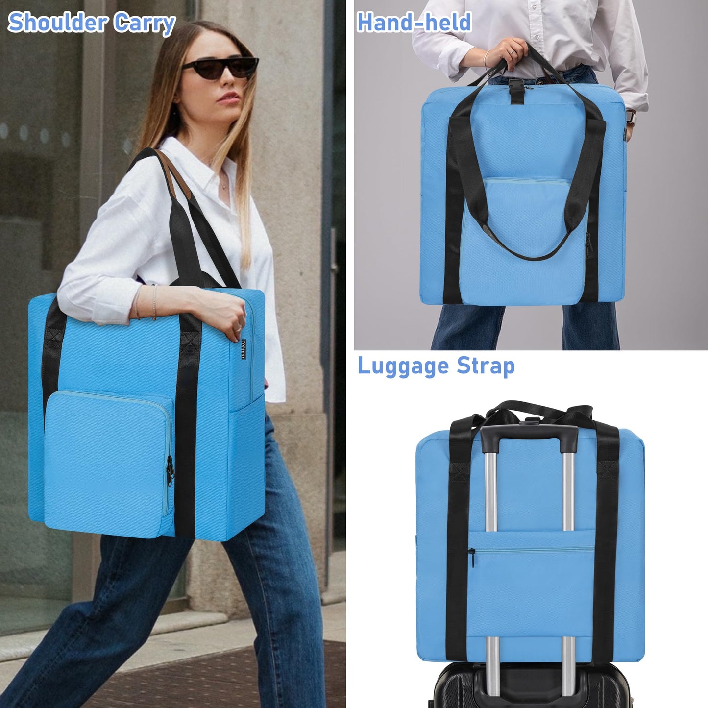 Toribio Backless Booster Car Seat Travel Bag, For Gb Pockit, Tote Bag Strollers Bags For Airplane Gate Check, Blue
