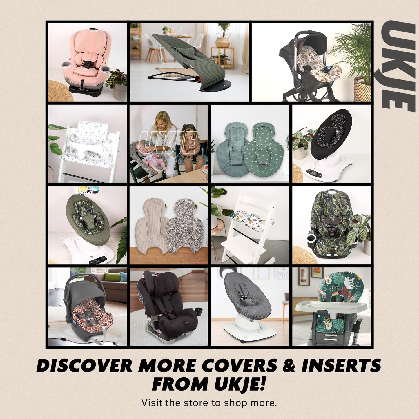 Ukje Cushion Compatible With Stokke Tripp Trapp - Soft Seat For Infants, Babies & Toddlers, High Chair Accessories, Cotton Fabri