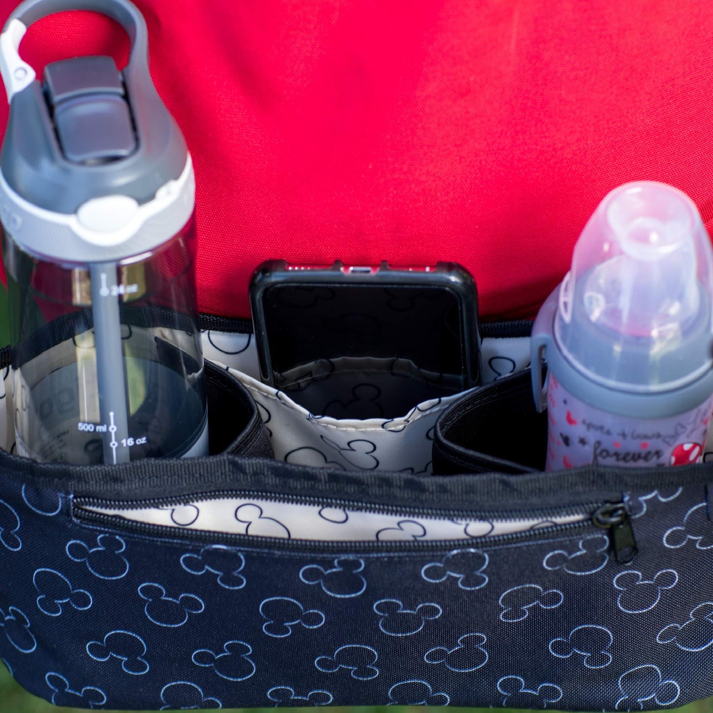Disney Baby By J.L. Childress Cargo 'N Drinks Parent Tray - Universal Stroller Organizer - Stroller Accessory With Insulated Cup