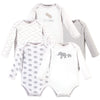 Touched By Nature Baby Organic Cotton Long-Sleeve Bodysuits, Marching Elephant, 18-24 Months
