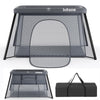 INFANS Travel Crib, Portable Baby Playpen with Removable Bassinet Soft Mattress Carry Bag, Foldable Lightweight Playard Nursery