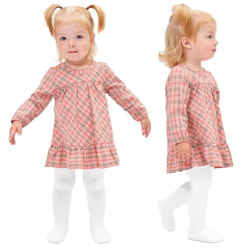 Stelle Toddler Girls Tights Baby Seamless Knit Thick Cotton Leggings Pantyhose(Infants/Kids/Childern)(White,Xxs)