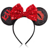 Tebwpiy Valentines Day Headband Hair Bands Mouse Ears Red Love Lips Bow Sequin Headbands For Women Valentines Day Parties Kids C