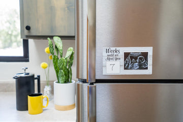 Brothers Bench Weeks Until We Meet You Magnetic Ultrasound Picture Frames, Rustic Sonogram Picture Frame, Farmhouse Nursery Deco