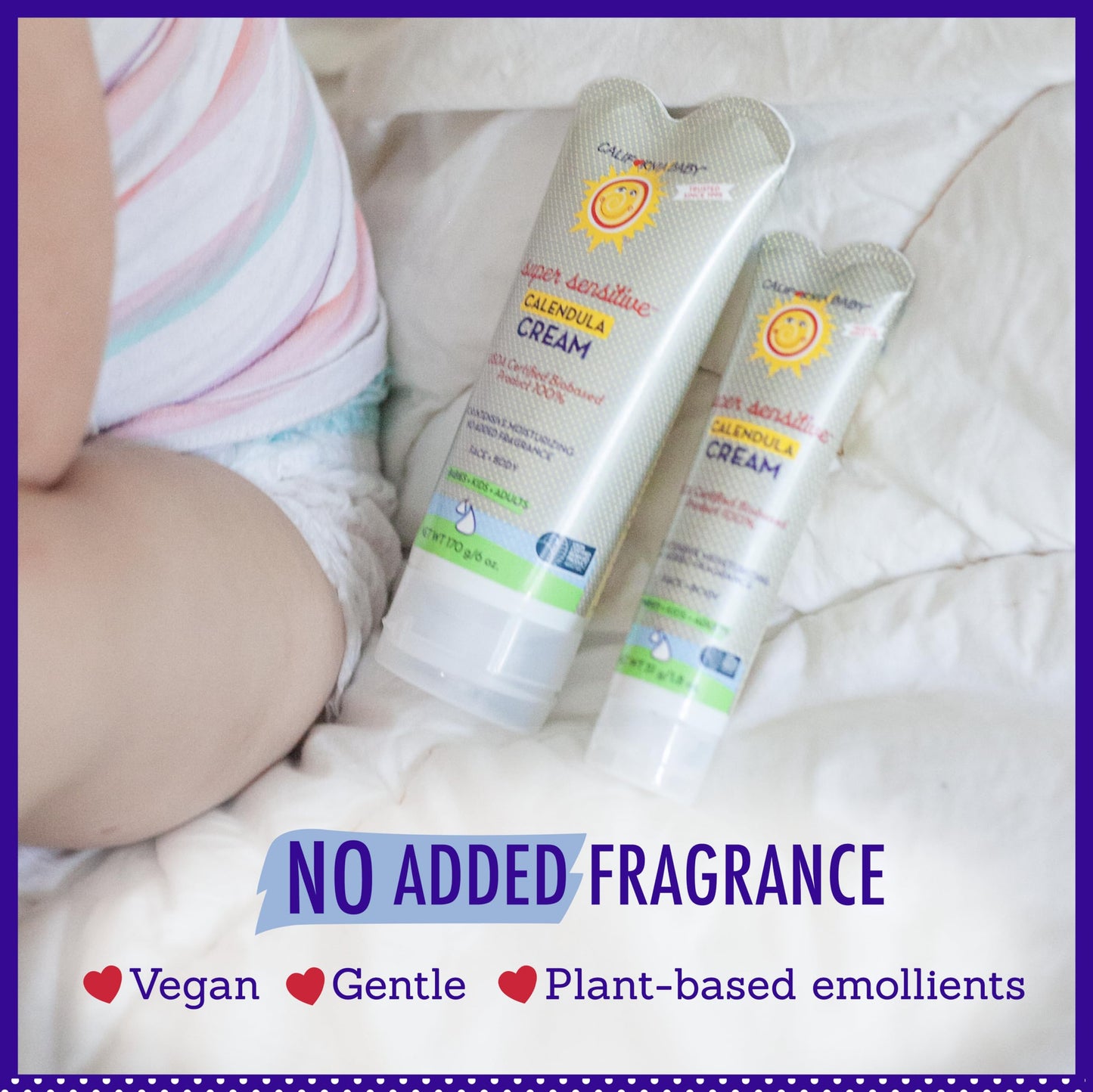 California Baby Calendula Cream (Unscented) | Soothing Baby Face Cream | 100% Plant-Based | Organic Calendula + Aloe Vera | Unsc