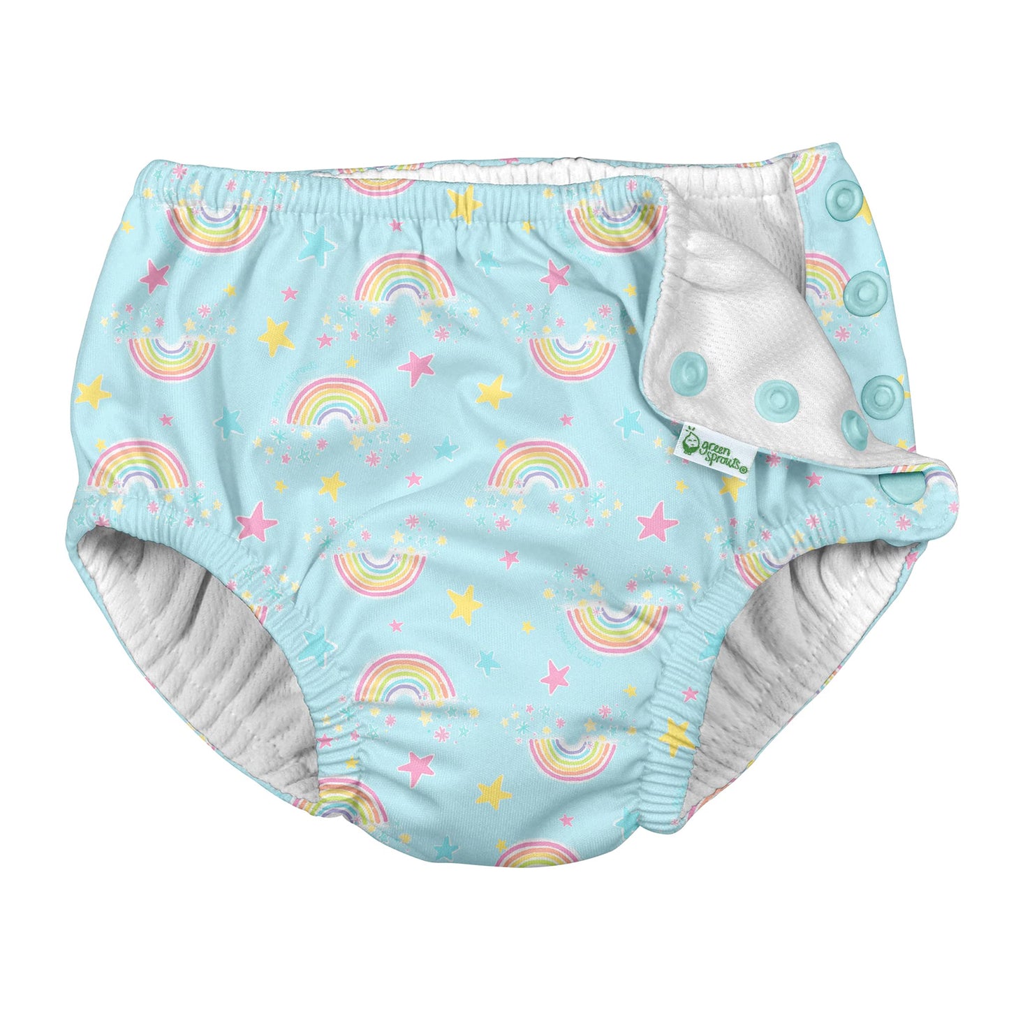 I Play Girls Reusable Absorbent Baby Swim Diapers Aqua Rainbows 12 Months