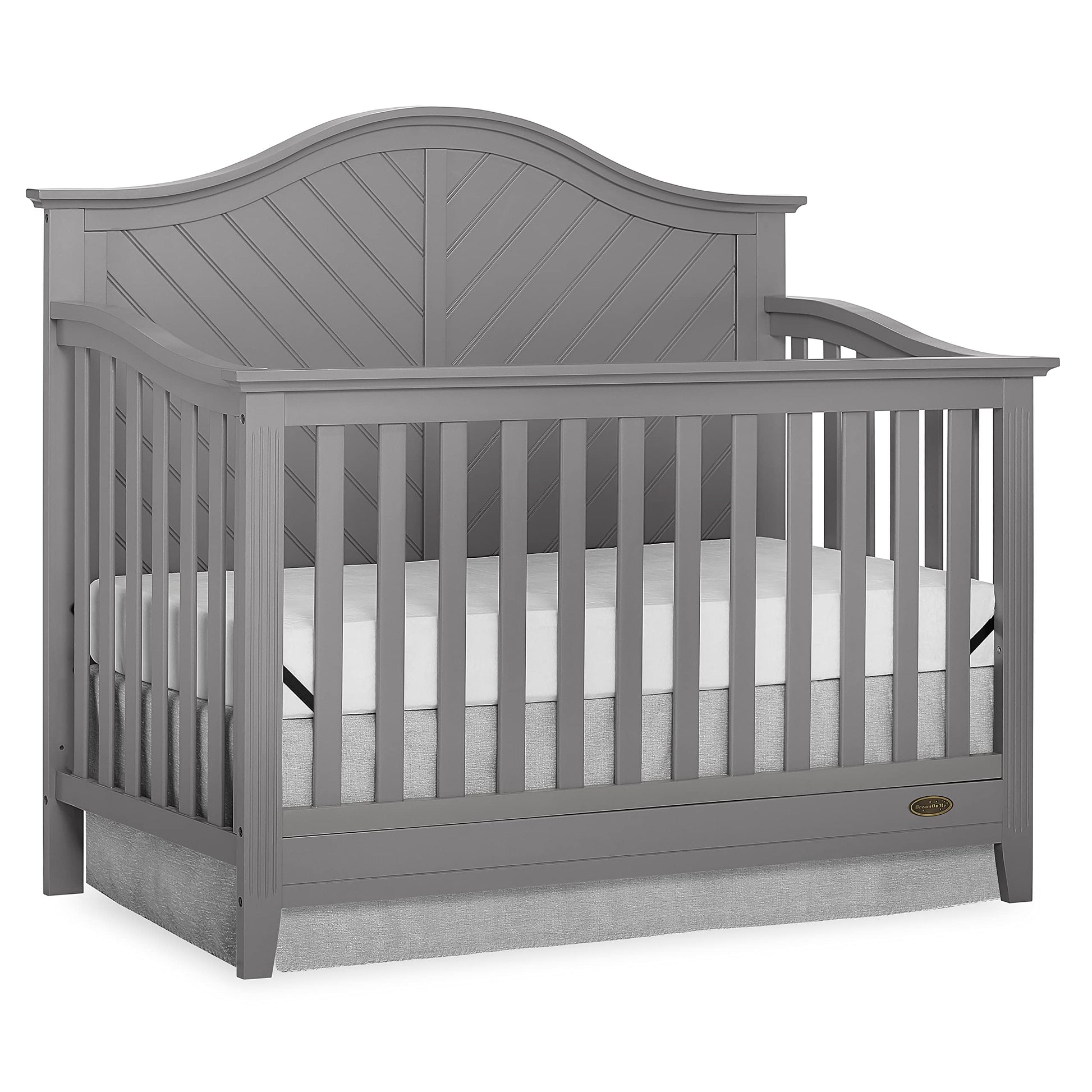 Dream On Me Ella 5-In-1 Full Size Convertible Crib In Storm Grey, Greenguard Gold Certified