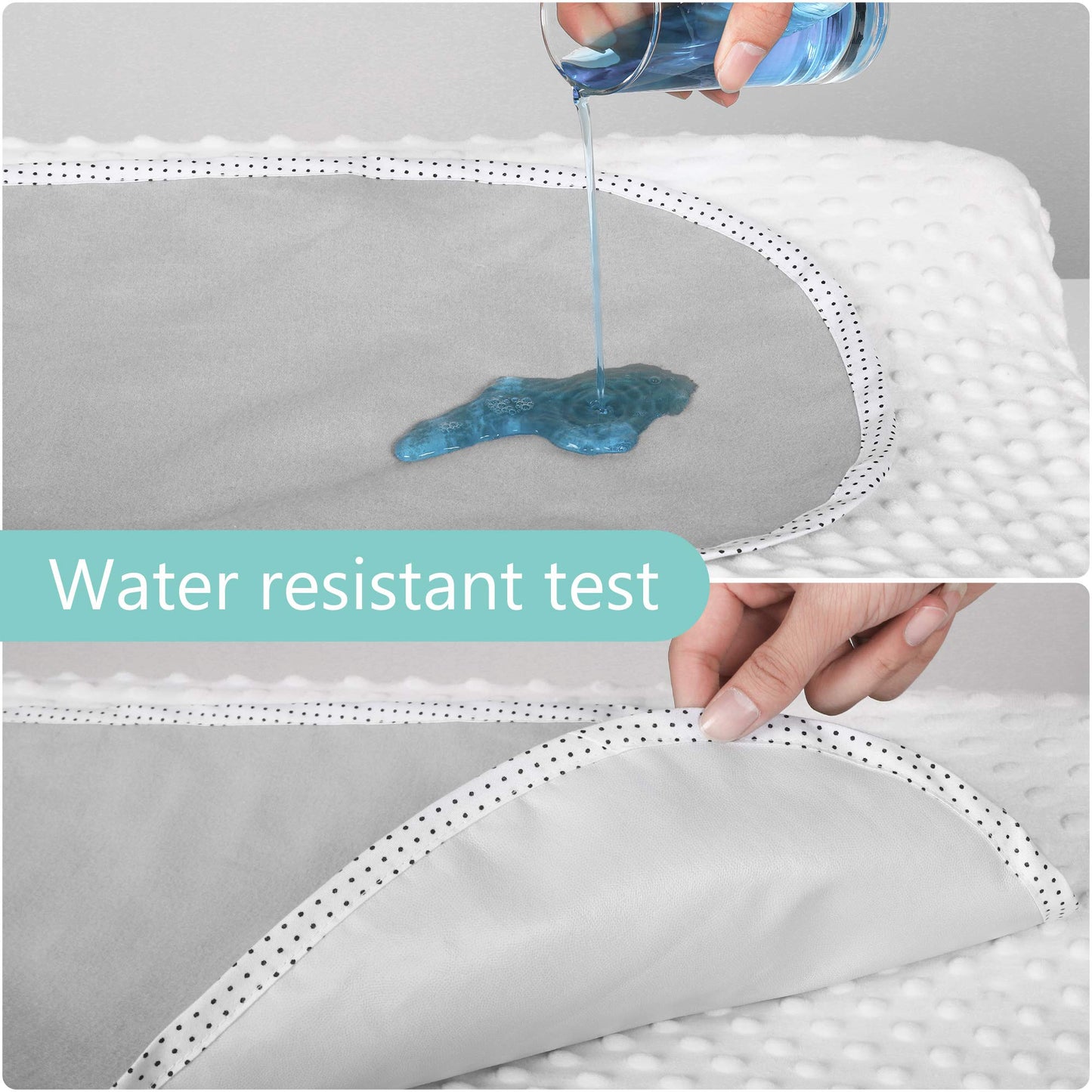 Tillyou Changing Pad Liners 6Pk - Waterproof Flannel Cotton, 27' X 13' - Perfect For Baby Diaper Changing Needs, Gray