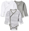Honestbaby Unisex Baby 3-Pack Organic Cotton Long Sleeve Side-Snap Kimono Bodysuits And Toddler T Shirt Set, Sketchy Stripe, 3-6