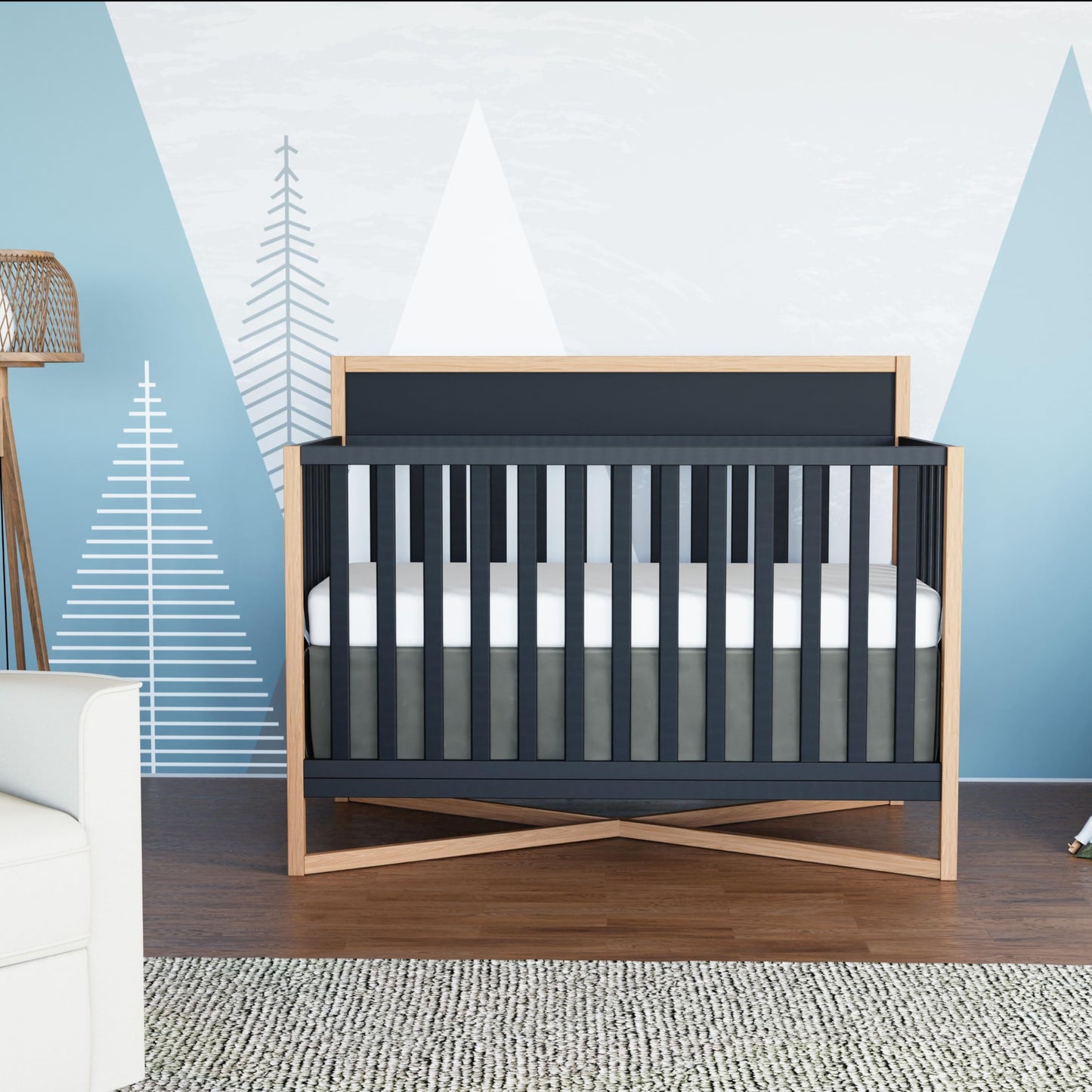 Dream On Me Owen 5-In-1 Convertible Crib In Matte Black, Greenguard Gold & Jpma Certified Baby Crib, Converts From Crib To Toddl
