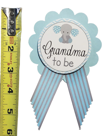Elephant Grandma To Be Pin Badge For Baby Shower It'S A Boy Blue & Gray Gender Reveal