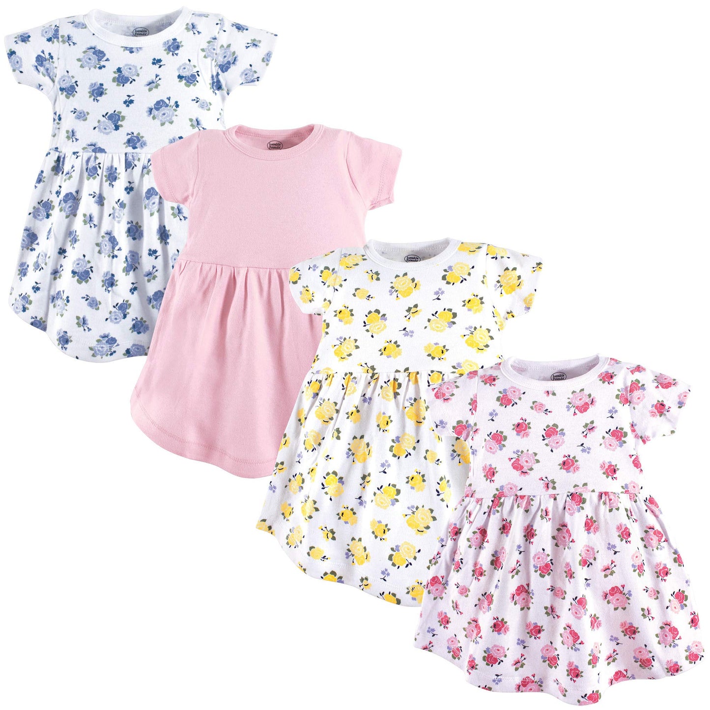 Luvable Friends Baby Girls' Cotton Dress, Floral, 6-9 Months
