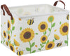 Ddbasket Rectangular Sunflower Basket Gift Basket Empty Girls Basket Kids Storage Bin Baby Toy Organizer Box Love Room Decor For