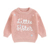 Amnnchya Toddler Infant Baby Girl Knit Sweater Big Sister Little Sister Matching Outfits Long Sleeve Pullover Sweatshirt (Pink F
