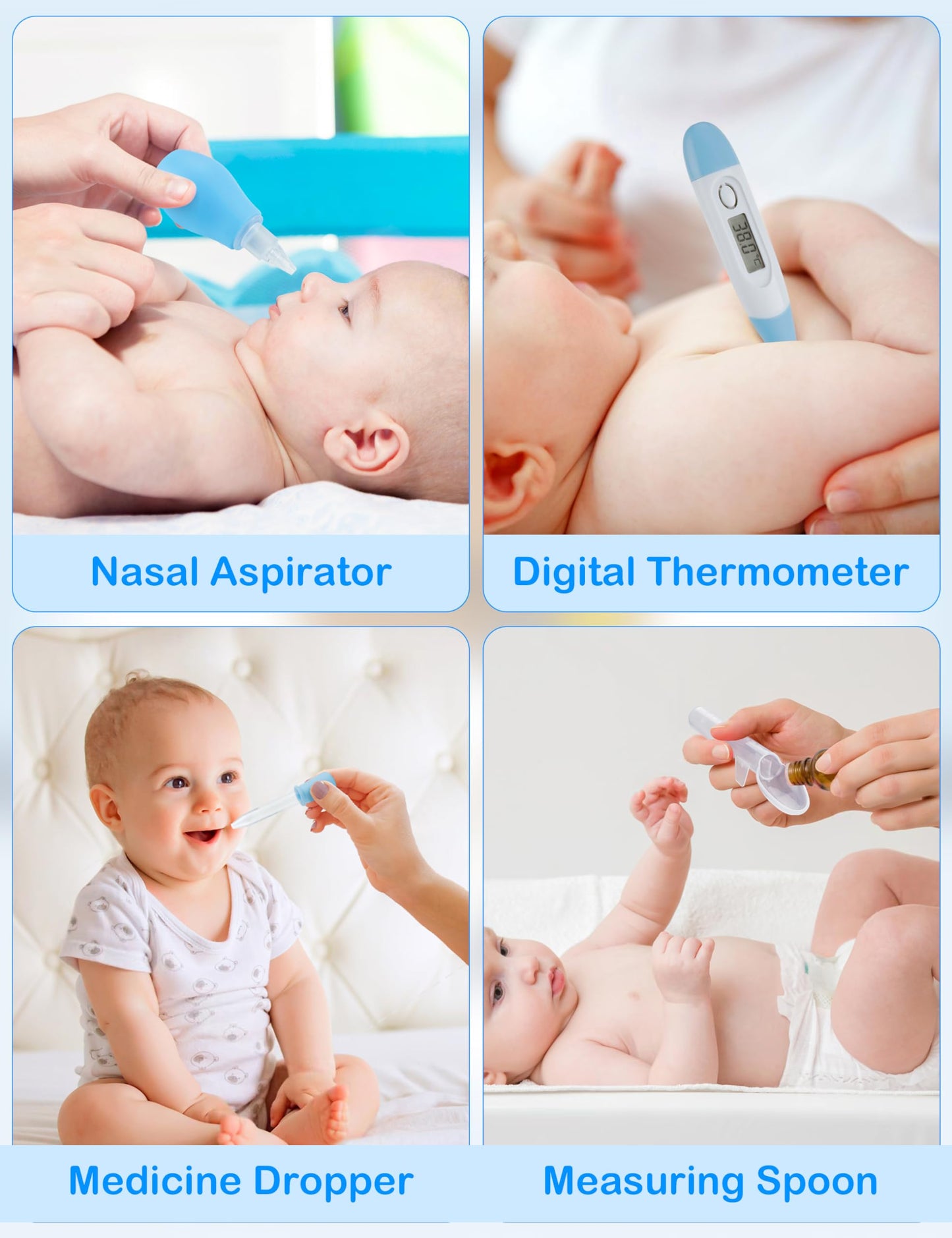 Ottolives Baby Healthcare And Grooming Kit, 15 In 1 Baby Shower Gifts With Nail File, Hair Brush Comb, Toothbrush, Nasal Aspirat