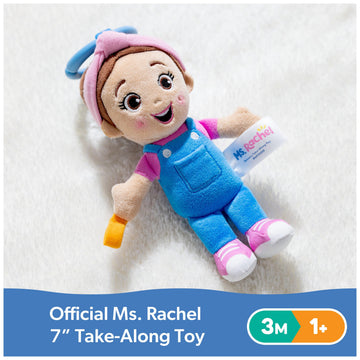 Ms. Rachel Official Sensory Take-Along Toy, Baby Swing & Baby Stroller Teething Toys with Rattle & Clip, Toddler Toys for Girls