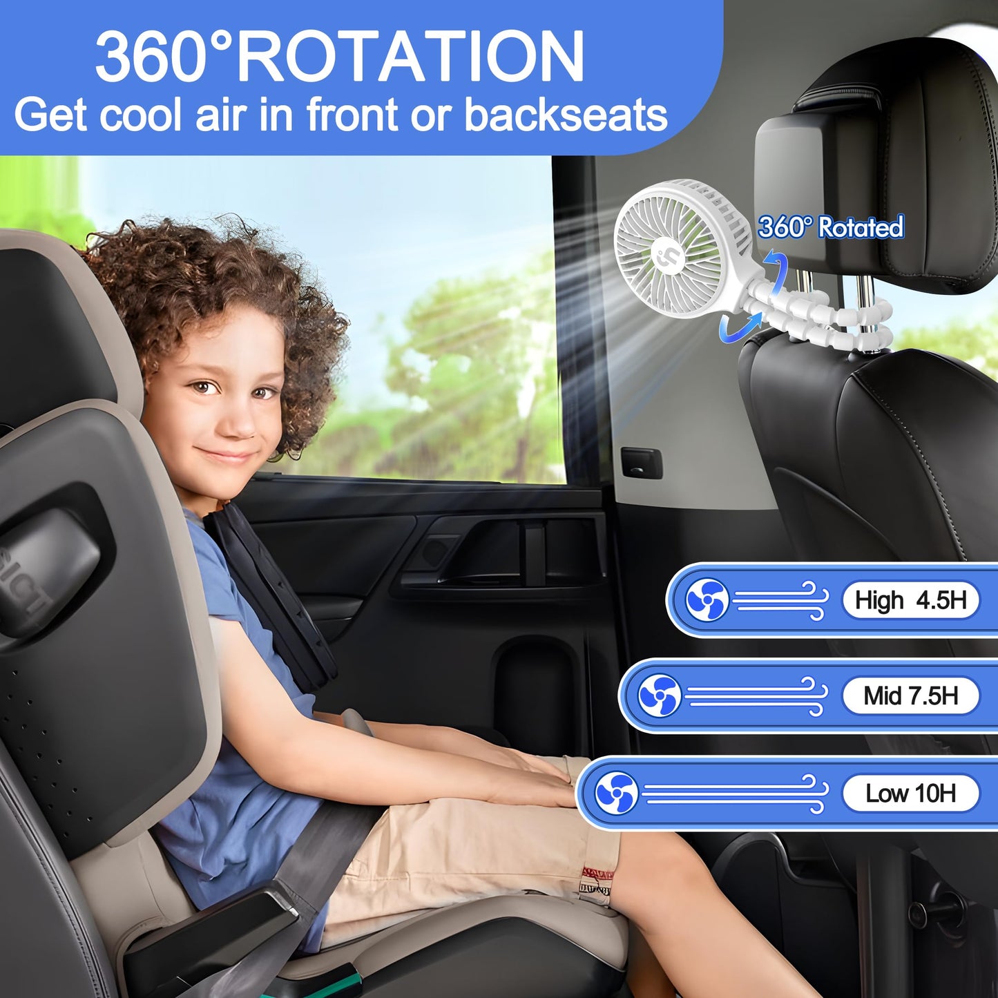 Wihoo Stroller Fan Clip On For Baby Battery Operated Fan Portable Fan Rechargeable Mini Handheld Car Seat Fan Small Usb Desk Per